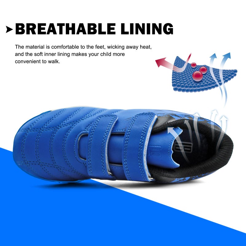 brooman Kids Comfortable Turf Soccer Shoes Athletic Football Shoes (3,Blue) - Image 4